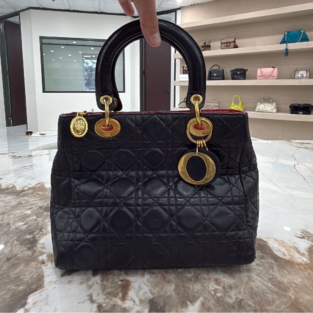 Lady Dior Cannage Small LEATHER Tote w/ COA